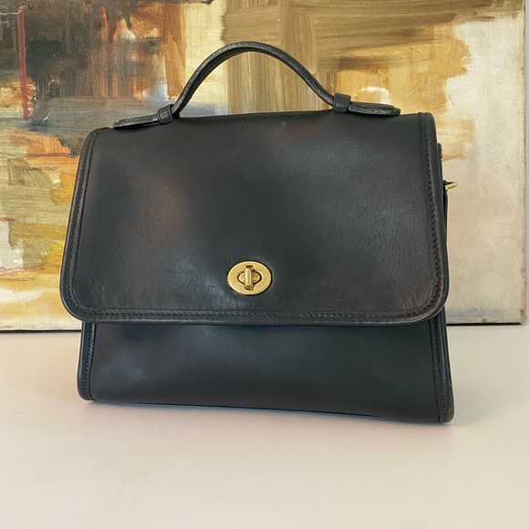 Coach Vintage Court 9870 Navy Leather Crossbody Shoulder Bag Purse - Picture 11 of 11